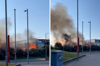 Huge fire in Glasgow shuts down area near Celtic Park