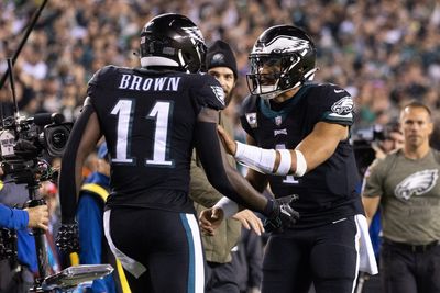 Eagles’ Jalen Hurts, A.J. Brown take batting practice before Phillies matchup vs. Tigers