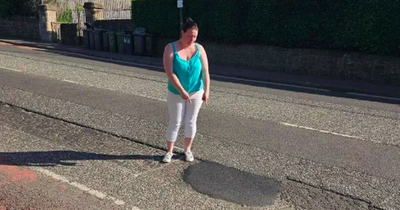 Huge pothole on busy Scots road shreds tyre and leaves car with chipped alloy