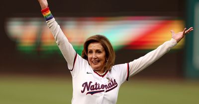 Nancy Pelosi, 83, shows Rishi Sunak how it’s done as he wimps out of baseball throw