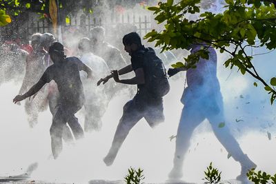 Tear gas, water cannon fired on protesting Sri Lankan students