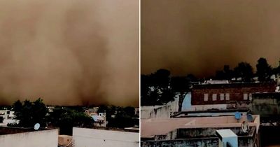 Huge India dust storm turns sky dark during DAYTIME in freak weather phenomenon