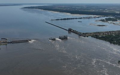 President Zelensky inspects damage in flood-stricken southern Ukraine