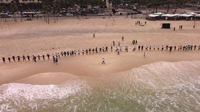 Watch: Brazilians gather to hug Rio de Janeiro beach to celebrate World Oceans Day