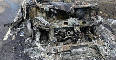 Campervan completely gutted by blaze on Scots road amid wildfire warning