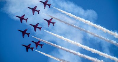 RAF Red Arrows timings for flypast over Nottinghamshire today