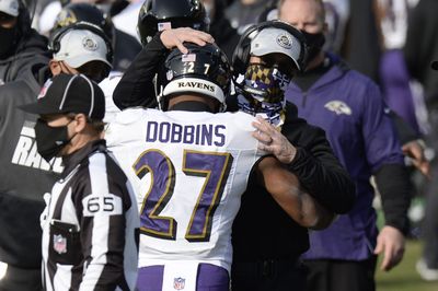 Ravens HC John Harbaugh responds to cryptic messages from RB J.K. Dobbins