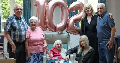 Ashington woman celebrates 102nd birthday with family and staff at care home in Bedlington