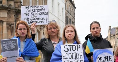 Stirling's Ukrainian community takes to city centre for silent protest after dam destruction