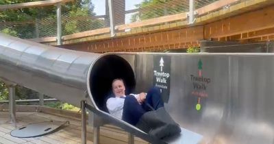 Politics is a slippery slope: watch Micheál Martin and Government colleagues try out a slide in Wicklow