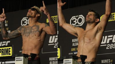 UFC 289 video: Charles Oliveira, Beneil Dariush make weight for potential title eliminator