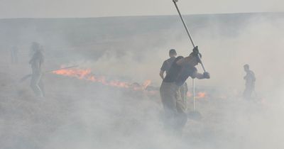 Dramatic scenes as crews battle huge blaze on Marsden Moor