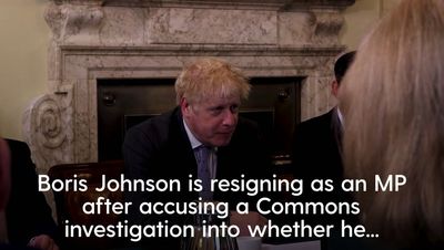Boris Johnson resigns as MP with immediate effect in fury over Patrygate probe