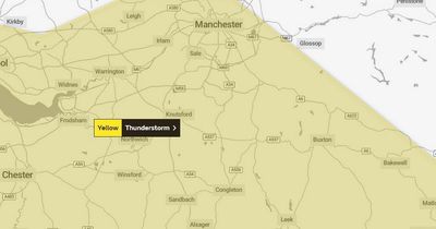 When thunderstorms are expected to hit Greater Manchester today as weather warning issued