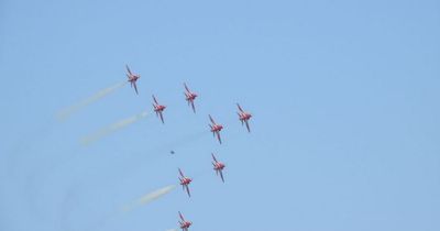 'UFO' spotted speeding past the Red Arrows leaving viewers baffled