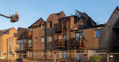 Gutted remains of building after massive blaze as 'eight Scots homes destroyed'