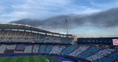 Firefighters tackle huge blaze near Champions League final venue with smoke over stadium