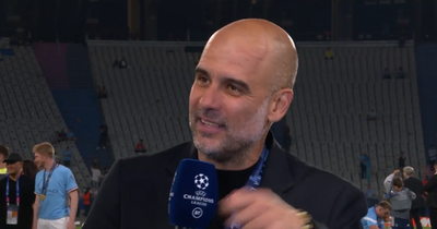 Pep Guardiola delivers emotional X-rated interview after winning the Treble