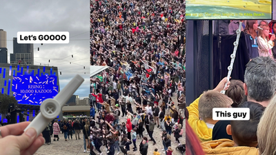 Glorious: 10,000 Ppl In Melbourne Break World Record For Most Kazoos Played Simultaneously