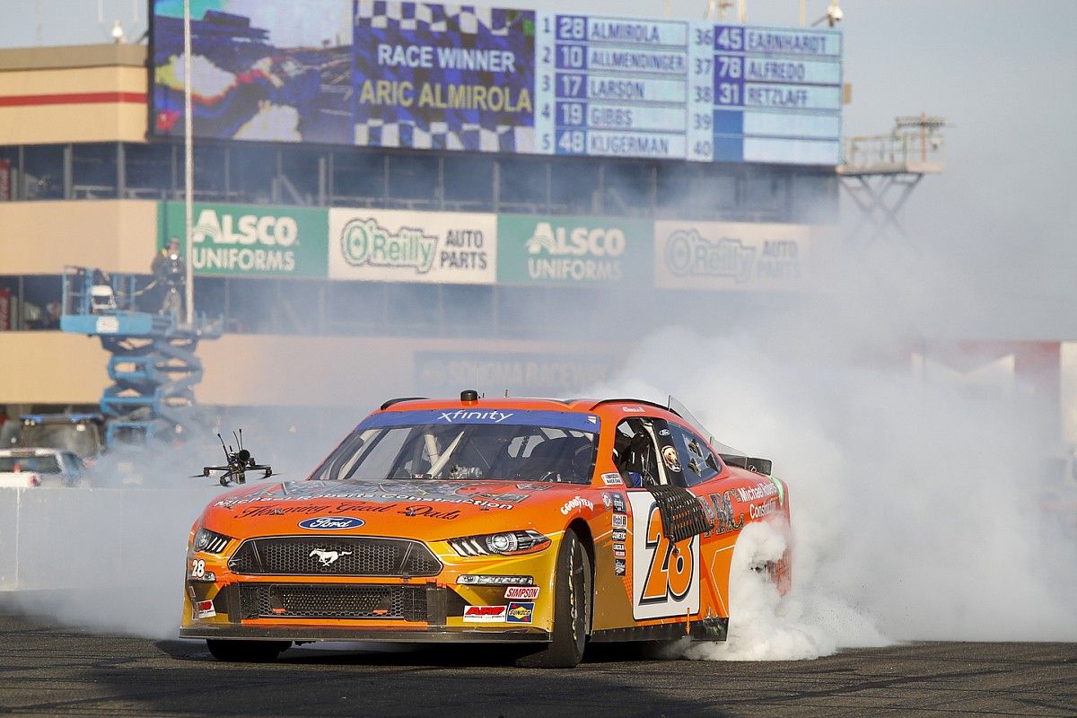 Aric Almirola Takes Sonoma Xfinity Win As Larson…