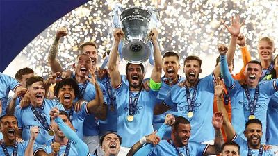 Manchester City complete rare treble in football