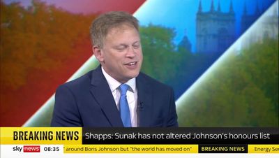 Grant Shapps: Rishi Sunak did not alter Boris Johnson’s honours list