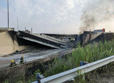 A section of I-95 in Philadelphia has collapsed after a tanker truck fire