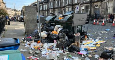 Edinburgh residents fuming as bins overflow leaving rubbish strewed across street