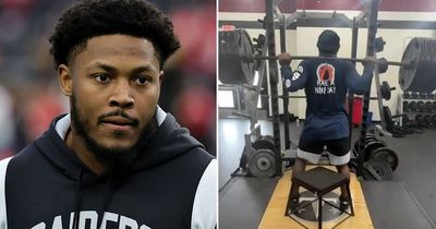 NFL star Josh Jacobs shows off incredible gym numbers with future still uncertain