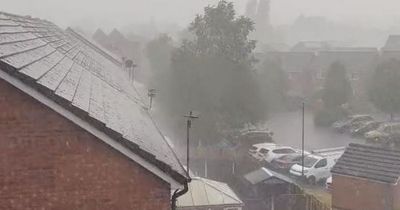 Houses 'shake' as huge thunderstorm appears 'in blink of an eye' and causes flooding in Manchester