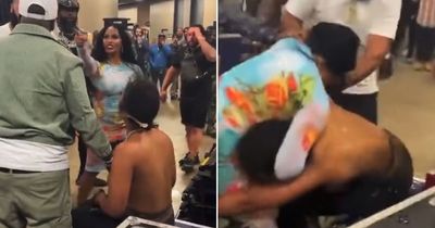Reality TV star fights topless rapper as Mayweather vs Gotti III descends into chaos