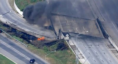 Long commutes start after part of I-95 collapses in Philadelphia following tanker truck fire