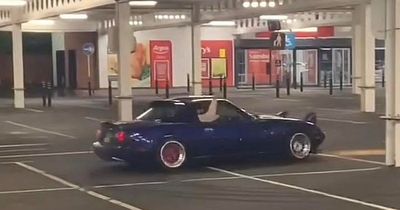 The moment reckless Edinburgh driver does 'stunts' in quiet supermarket car park