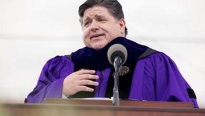 Pritzker delivers ‘The Office’-themed Northwestern commencement address — with Steve Carell in audience