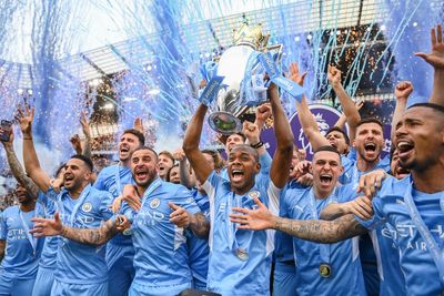 Watch live: Manchester City players parade Champions League trophy under the rain