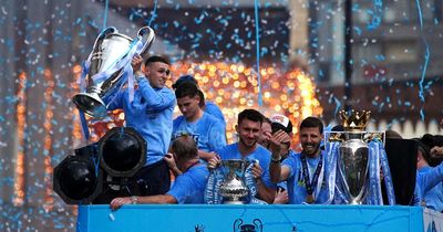 Weather can't rain on victory parade as thousands swarm streets for Man City team bus