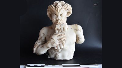 Broken pagan statue of Greek god Pan unearthed at early church ruins in Istanbul