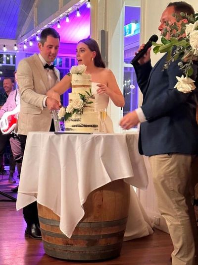 Bride and groom seen cutting cake hours before bus crash killed 10 guests