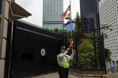 Chinese man arrested over anti-US graffiti at US Consulate in Hong Kong, police say