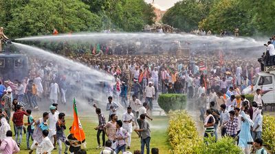 BJP stages protest over graft, exam paper leaks in Jaipur