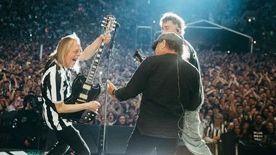 Sam Fender’s old guitar teacher joined him onstage to play AC/DC hits with Brian Johnson – and absolutely nailed Angus Young’s solos