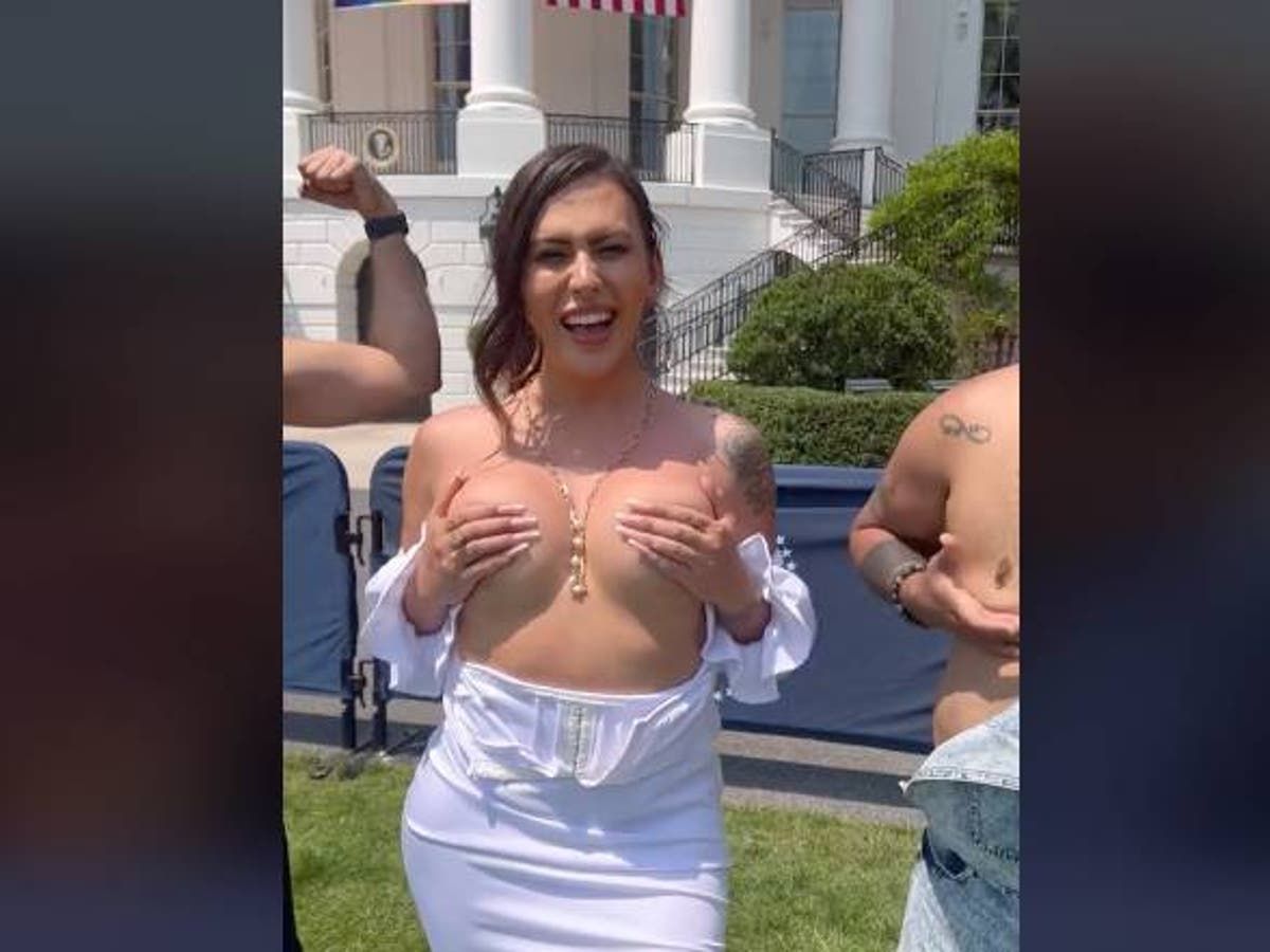 White House hits out at influencer who posed topless…