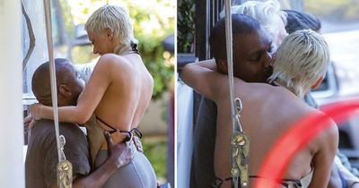 Kanye West and his new wife can't keep their hands off each other during lunch date in LA