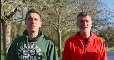 Gary Neville shares hilarious clip as he visits Blarney Castle in Cork alongside Roy Keane