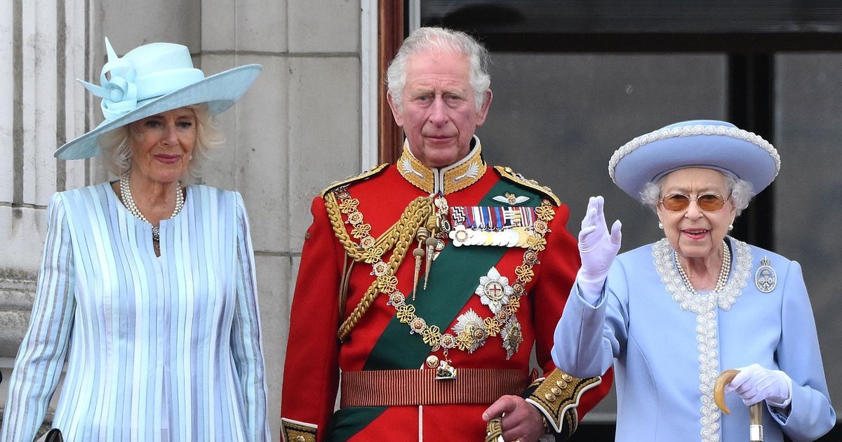 Charles presents flag to mounted cavalry ahead of first birthday parade