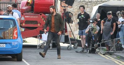 Jamie Dornan spotted with 'bloodied ear' during filming in Dublin