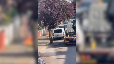 Bungling man fumbles firebomb in explosive argument in west London street