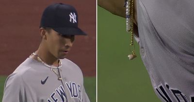 New York Yankees star wears grandmother's tooth on necklace during games