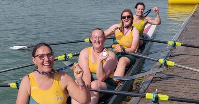 Portadown Boat Club celebrating following gold medal success