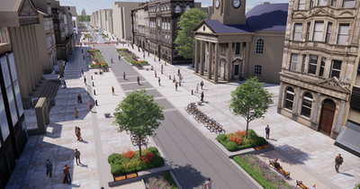 New futuristic Edinburgh George Street plans with pedestrian and cyclist measures